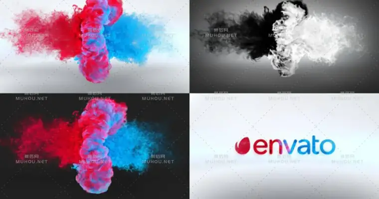 彩色颗粒与水墨碰撞动态标志组合插图 彩色颗粒与水墨碰撞动态标志组合插图