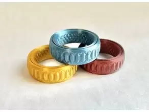 指尖陀螺戒指Print in Place Fidget Ring (21 Different Sizes)