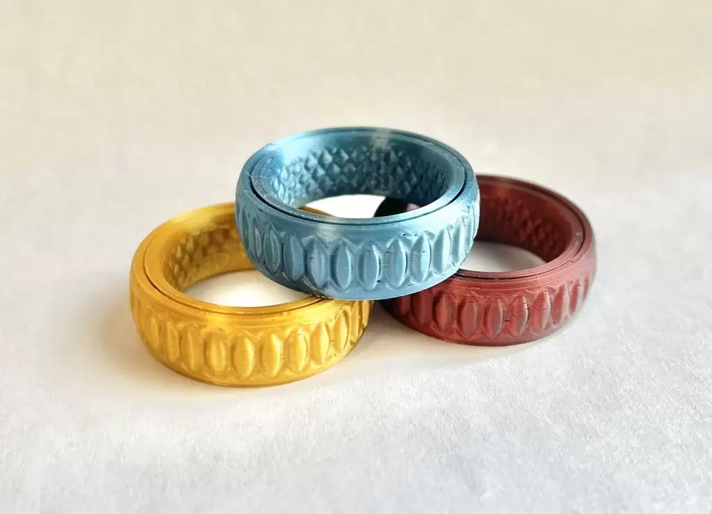 指尖陀螺戒指Print in Place Fidget Ring (21 Different Sizes)插图