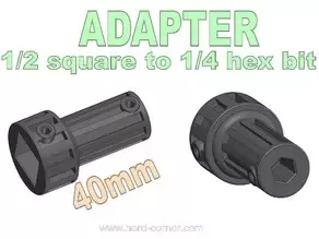 1/2平方到1/4六角插头转接头（40毫米）Adapter 1/2 square to 1/4 hex bit  40mm