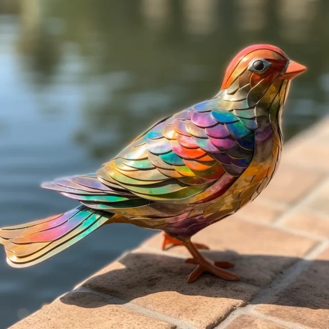 湖边的彩虹鸟