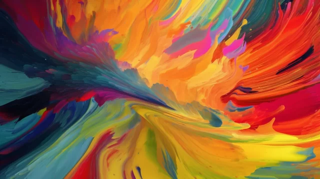 运动中的彩虹色画笔: 一种基于网络的艺术风格