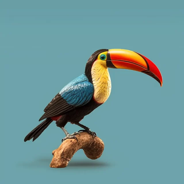 具有象牙海岸艺术影响力的动画Gif风格的巨嘴鸟
