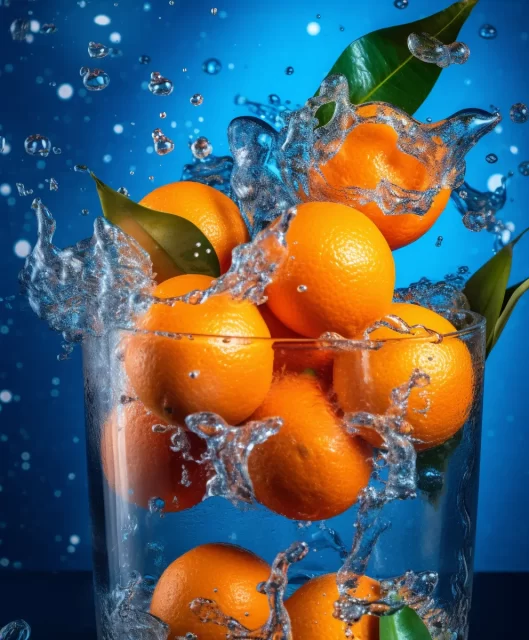 橙子从塑料容器中流出的免费图片