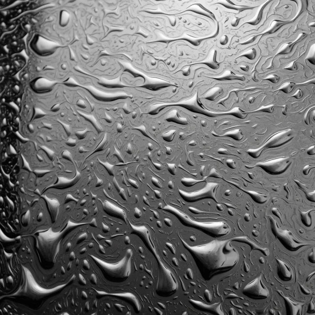 黑色和白色的水在挡风玻璃上的金属质感风格
