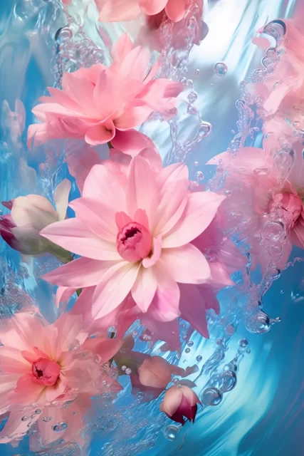 水中的花朵-UHD图像与俏皮拼贴
