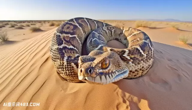 伪装的响尾蛇响尾蛇: 沙漠中的生存大师