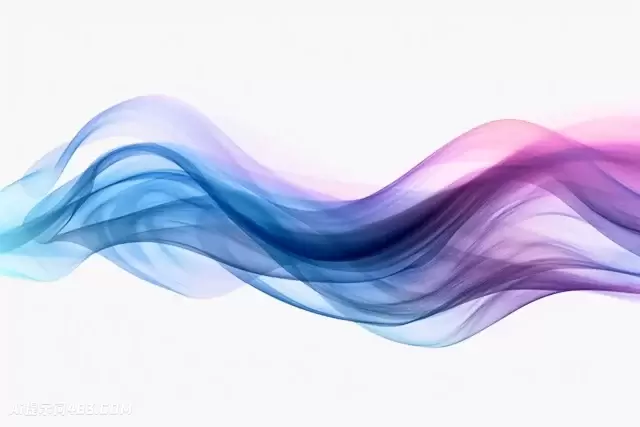 艺术作品: 透明背景上的蒸气蓝色彩虹色条纹