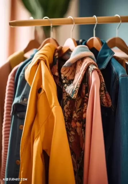 Thriftcore服装: 蓝色夹克和牛仔裤，搭配粉红色和棕色