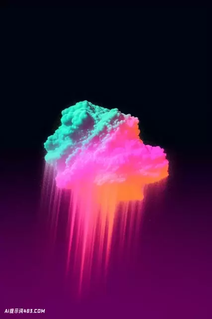 Vaporwave风格的彩虹云