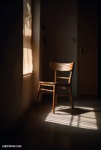 空灵极简主义: 阳光下的木椅