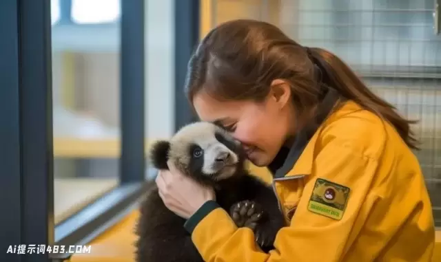 照顾濒临灭绝的物种: 看护人与熊猫宝宝之间的纽带