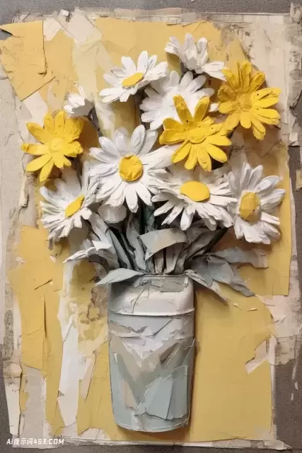 迷人的旧纸花花束在Banksy拼贴风格