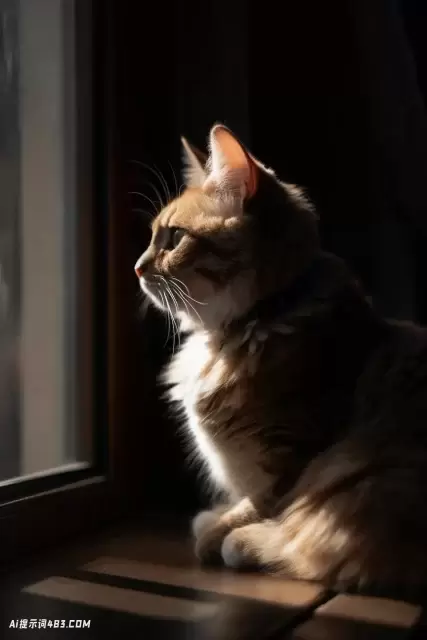 在窗户里晒日光浴的猫