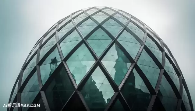伦敦的小黄瓜: 雾天的球形雕塑