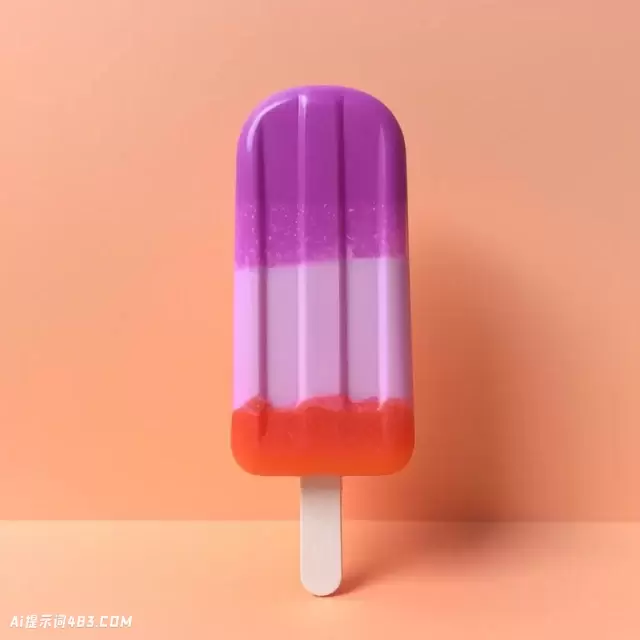 卡哇伊美学风格的紫色冰棒棒子