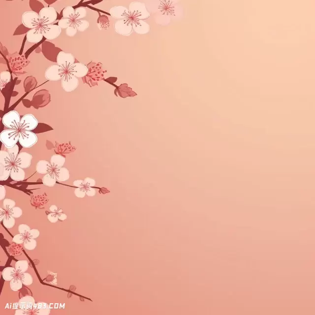 粉红色的樱花桌面背景与日本灵感的图案