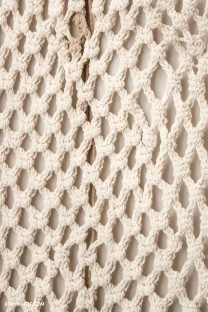 羊毛织物的特写，钩针在未涂底漆的帆布风格