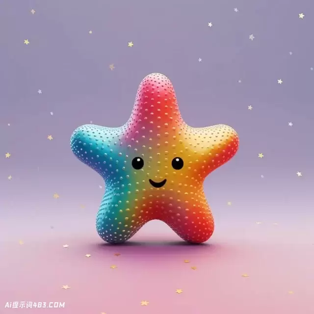 彩虹海星: 逼真的灯光和迷人的人物插图
