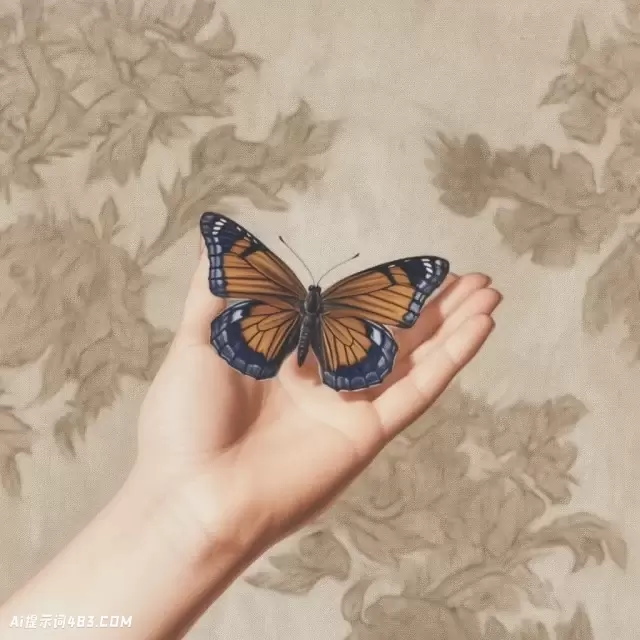 手握蝴蝶绘图