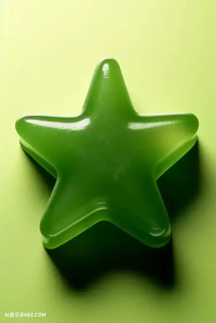 米色背景上的绿色果冻明星