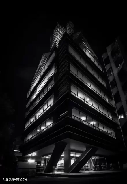 黑白日本建筑: 电影渲染