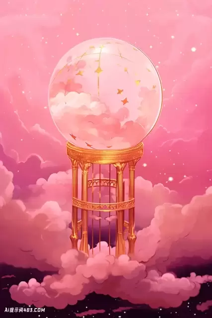 巫婆学术风格的粉红色地球仪，带有水手月亮的共鸣