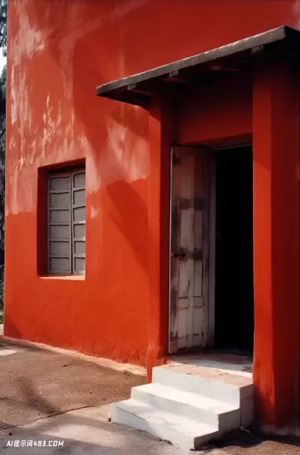 一个红色的建筑没有窗户和门由路易斯·朱利奥·加西亚