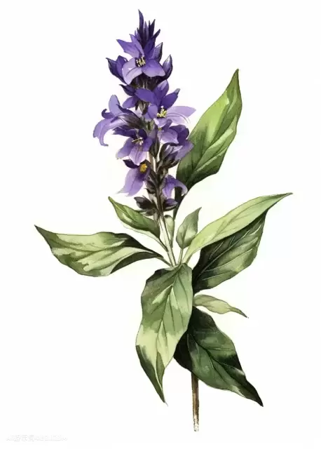 紫色花植物插图