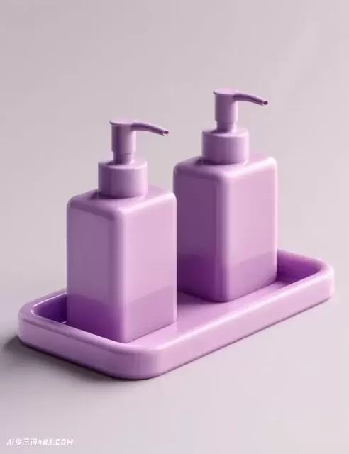 两瓶肥皂与托盘PSD E