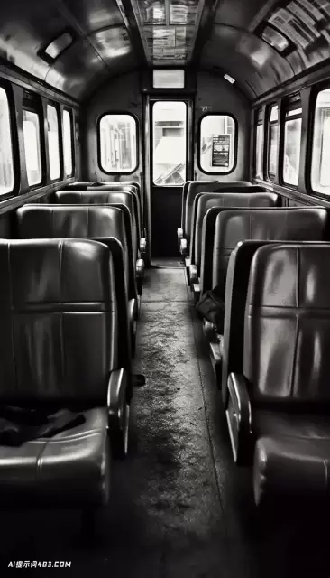 空火车汽车座椅的黑白图片