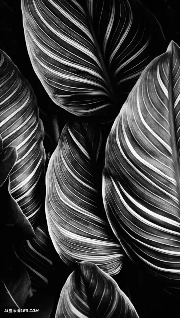 Maranao艺术风格的黑白叶子