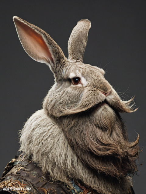 灰色背景简单背景兔子