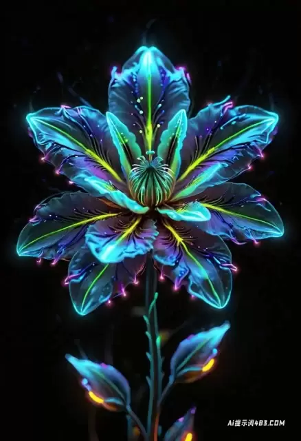 一朵生物发光的霓虹花