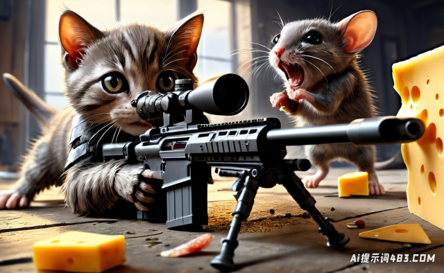 拿武器的猫和老鼠