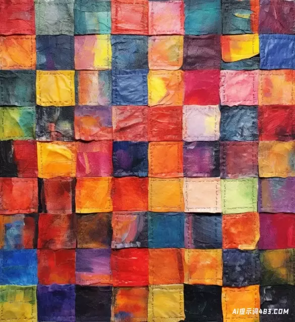 汤加和鲁本斯风格的彩色正方形的多层绘画