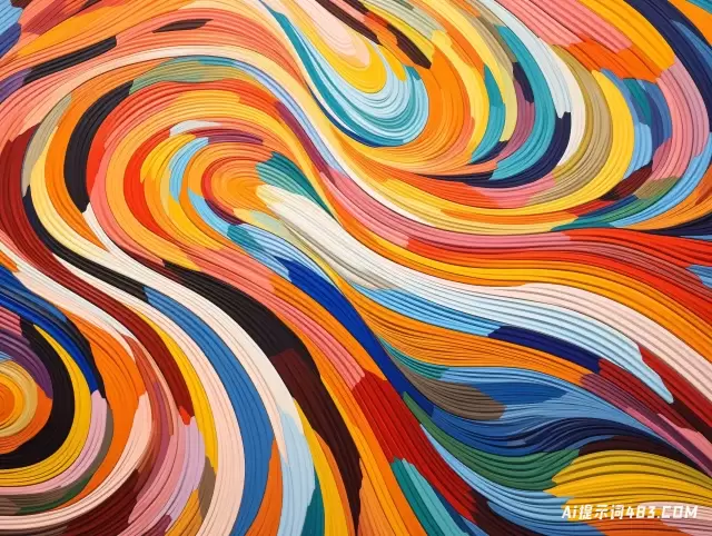 抽象色彩: 探索丰富多彩的Op艺术和不规则的曲线形式