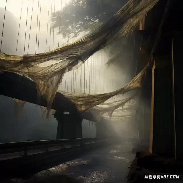 一座桥的照片与空灵的自然场景