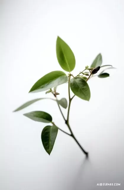 在Ricoh GR III风格的白色背景上的小植物