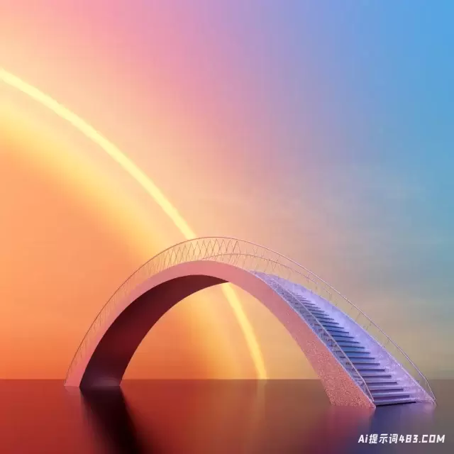 Berrypunk桥: 一个充满活力的扫描在浅橙色和浅靛蓝