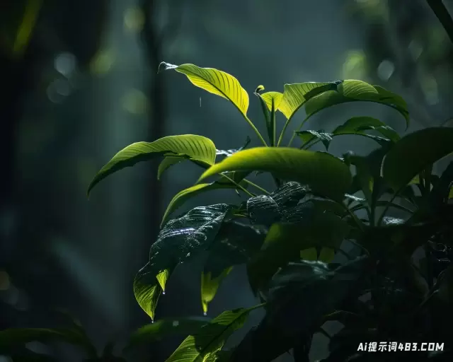 大型植物: 神秘丛林中的自然鸟类肖像