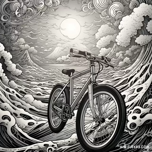 虚幻的壁纸肖像风格的自行车