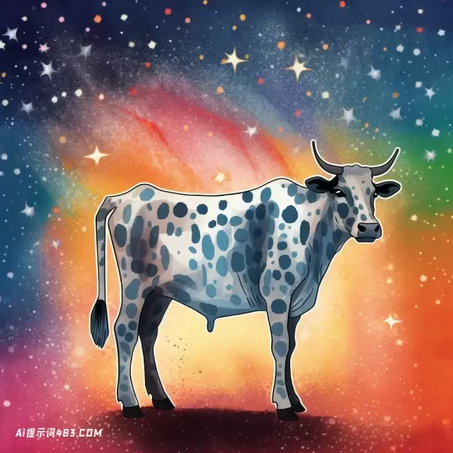 有星星的牛的插图