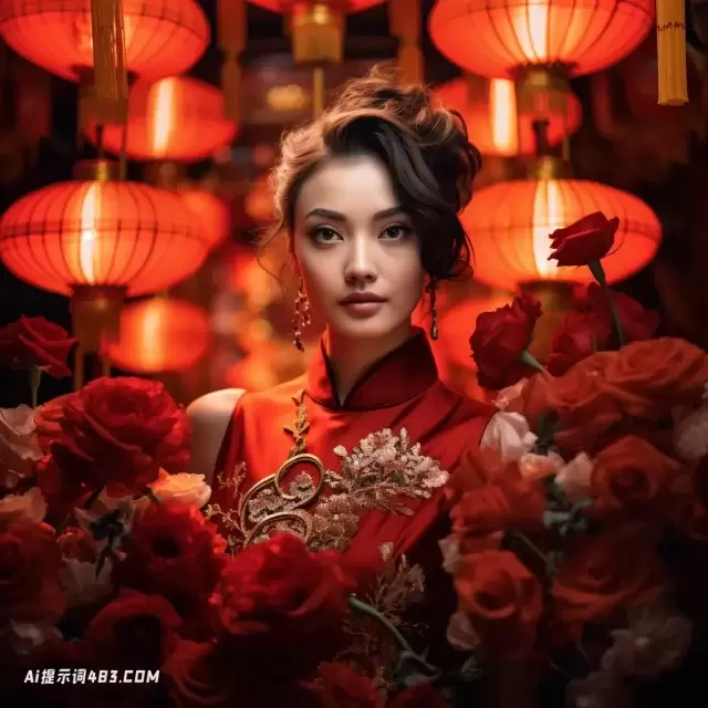 中国新年庆祝活动风格的花朵