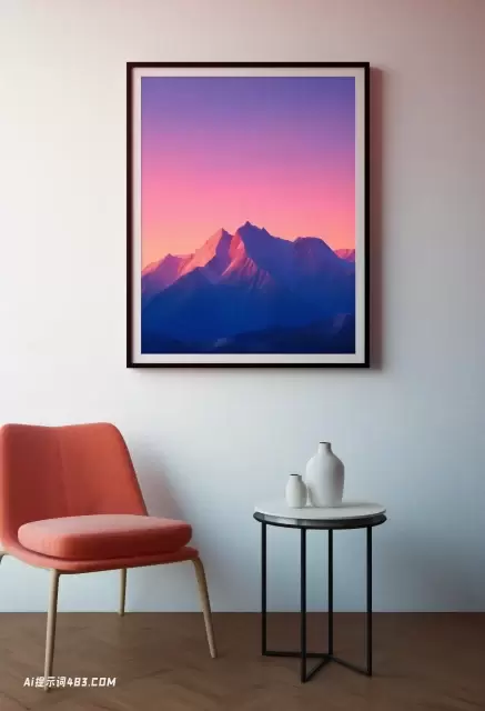 豪华的壁挂: 蓝天和山脉的照片