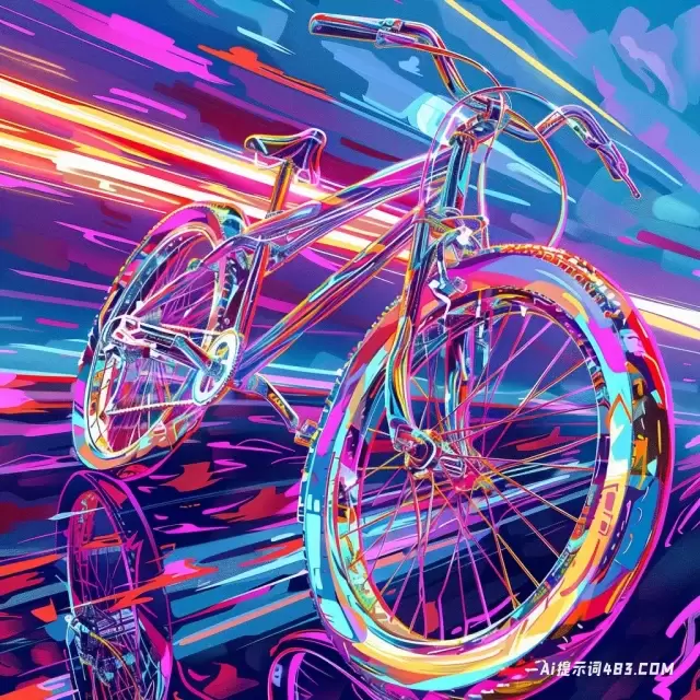 霓虹灯幻觉: 超现实的自行车之旅