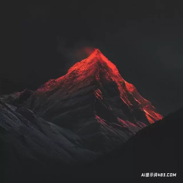 简约对称山脉摄影