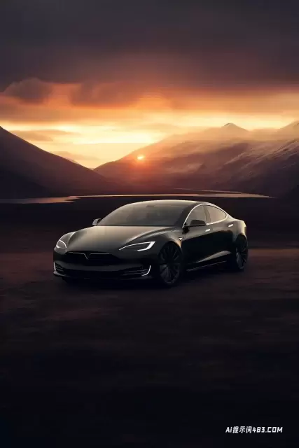 日落时分的特斯拉Model S