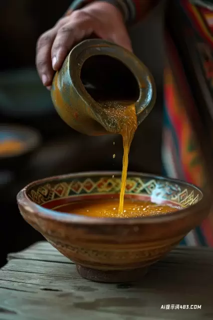将液体倒入彩色碗中的人-传统的墨西哥风格