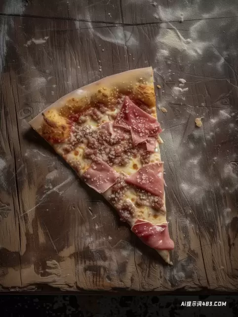 纽约风格的披萨在木桌